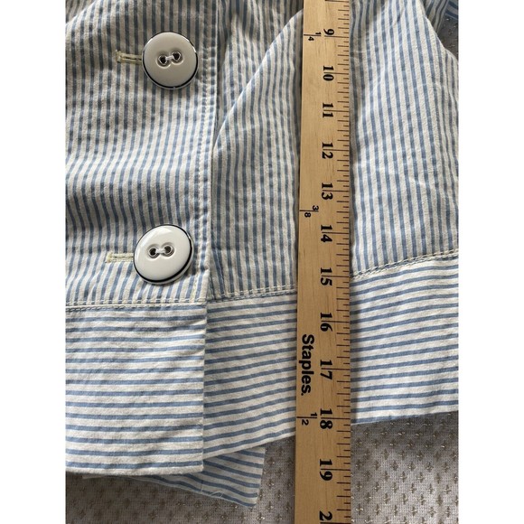 Daughters of the Liberation anthro striped Jacket Seersucker Crop buttons blue - Picture 11 of 11